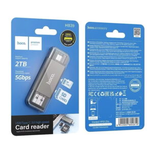 Hoco HB39 USB & USB-C memory card reader transfers data quickly
