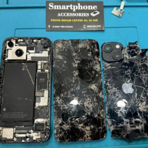 iPhone 14 repair service after being run over by a car