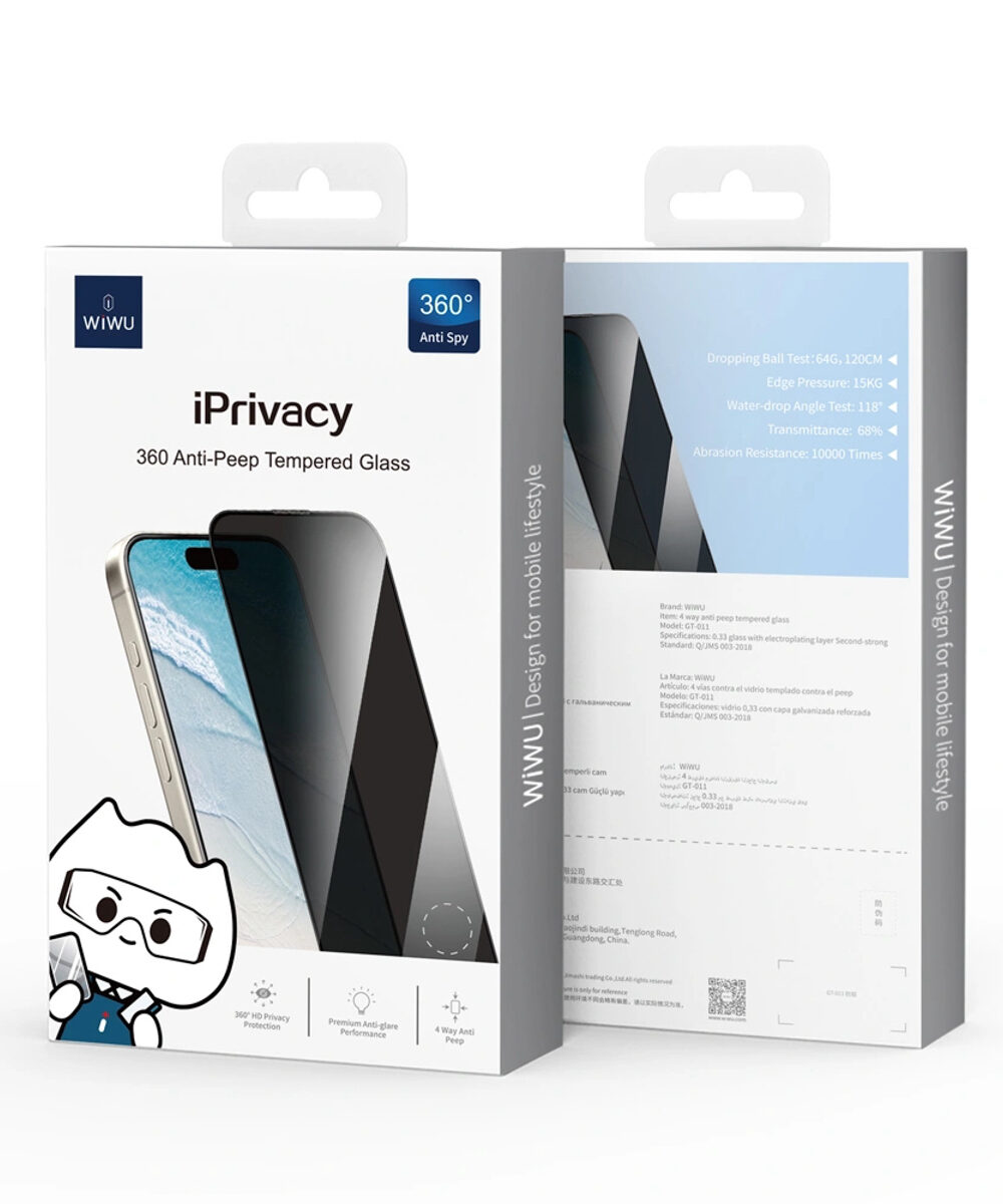 WiWU 360 Anti-Peeping Tempered Glass