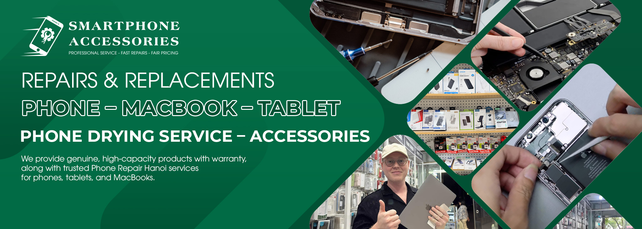 Phone-repair-Hanoi-service-at-Smartphone-Accessories-with-phone-MacBook-and-tablet-repair-tools.