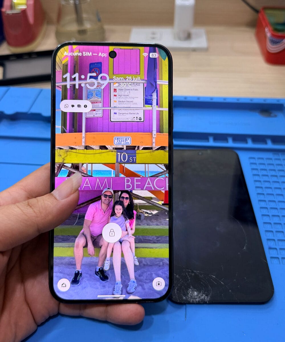 Google Pixel 9 Pro XL with fully restored display after screen replacement