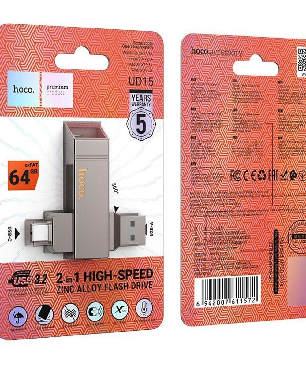 Hoco UD15 2-in-1 USB Flash Drive USB-C USB-A
