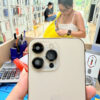 iPhone 14 Pro Max with visible moisture signs after water exposure before repair inspection